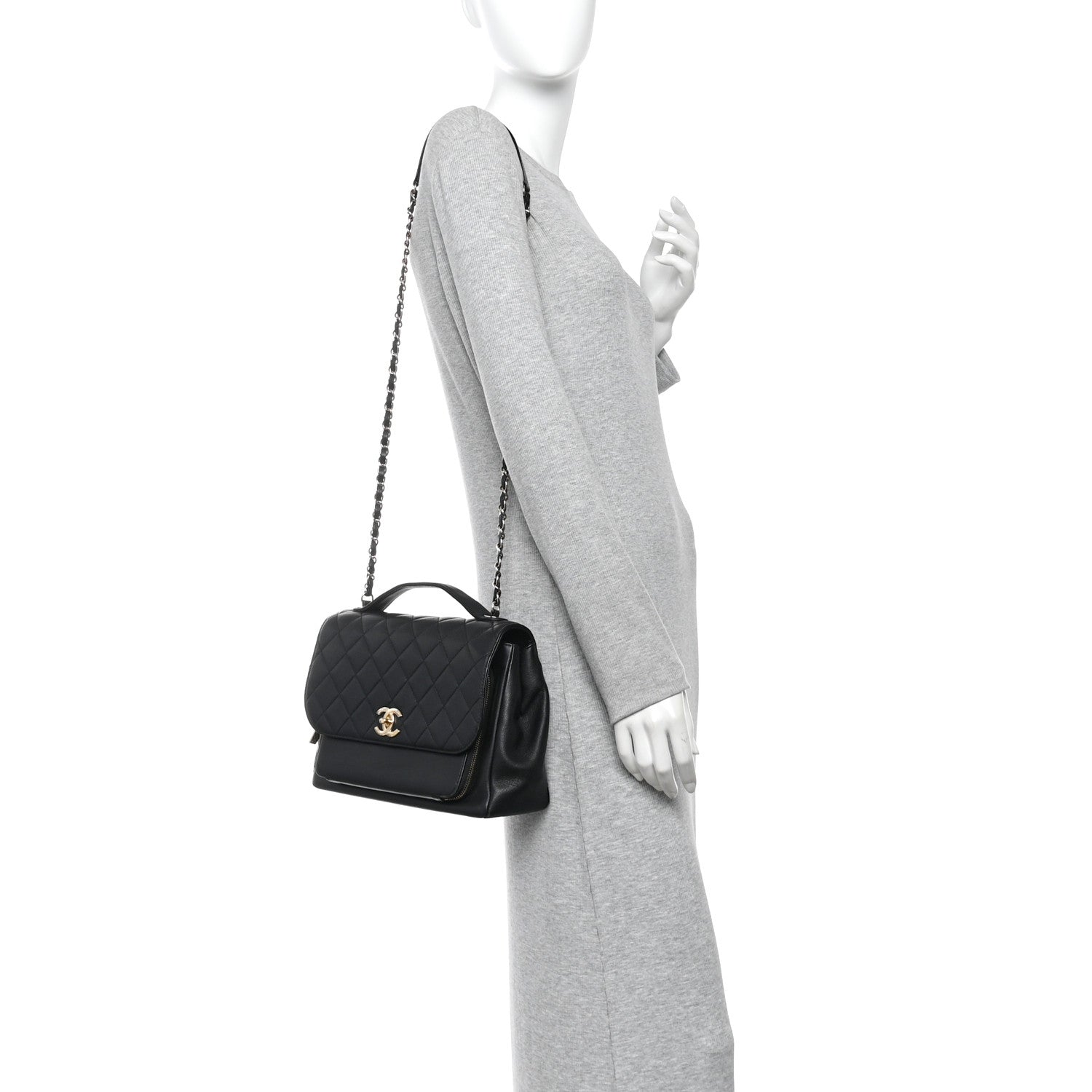 Chanel Caviar Quilted Large Business Affinity Flap Black Black 2 of 10