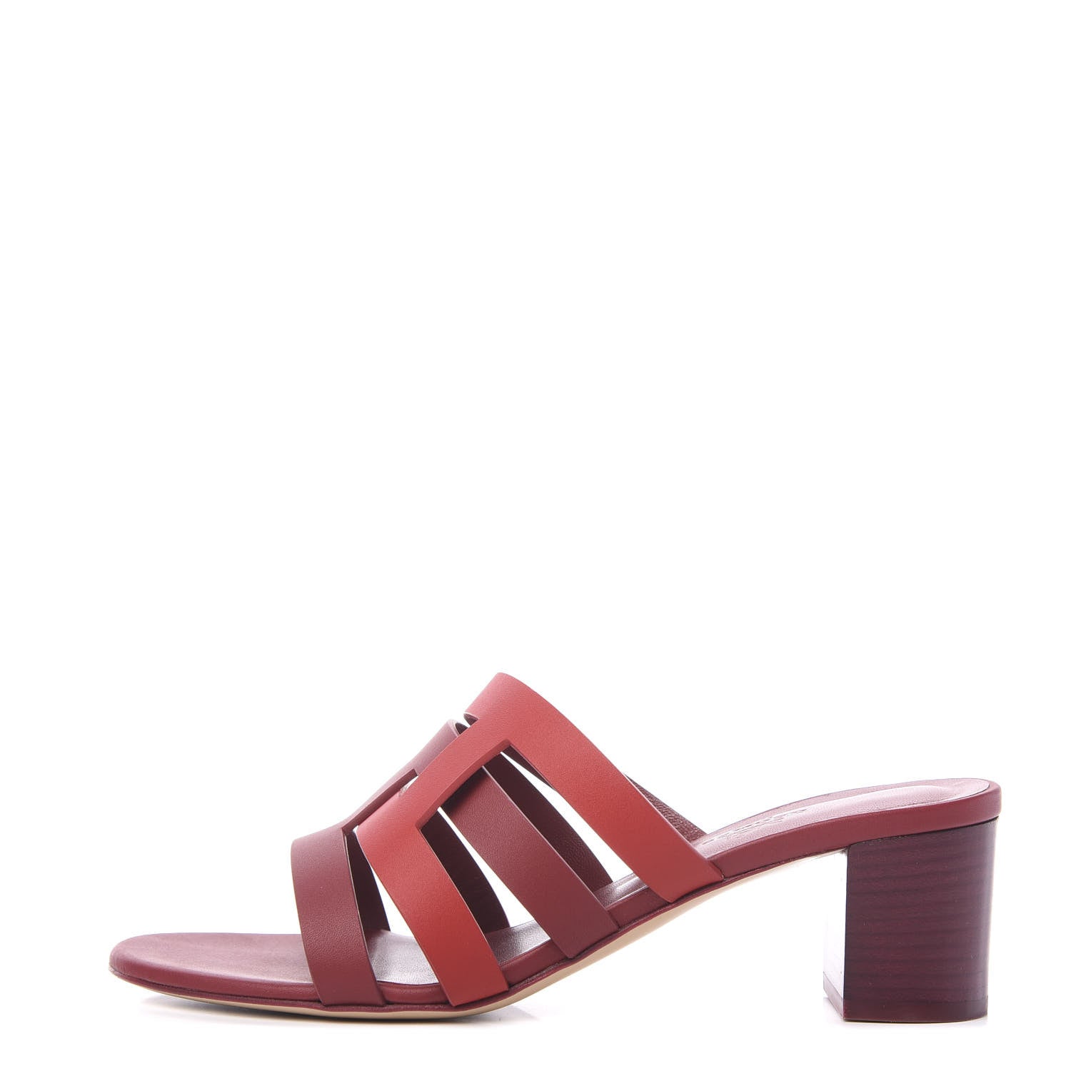 Hermes Calfskin Amica Sandals 38.5 Rouge Grenat Orange Solaire 1 of 9