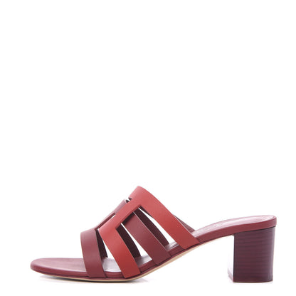 Hermes Calfskin Amica Sandals 38.5 Rouge Grenat Orange Solaire 1 of 9