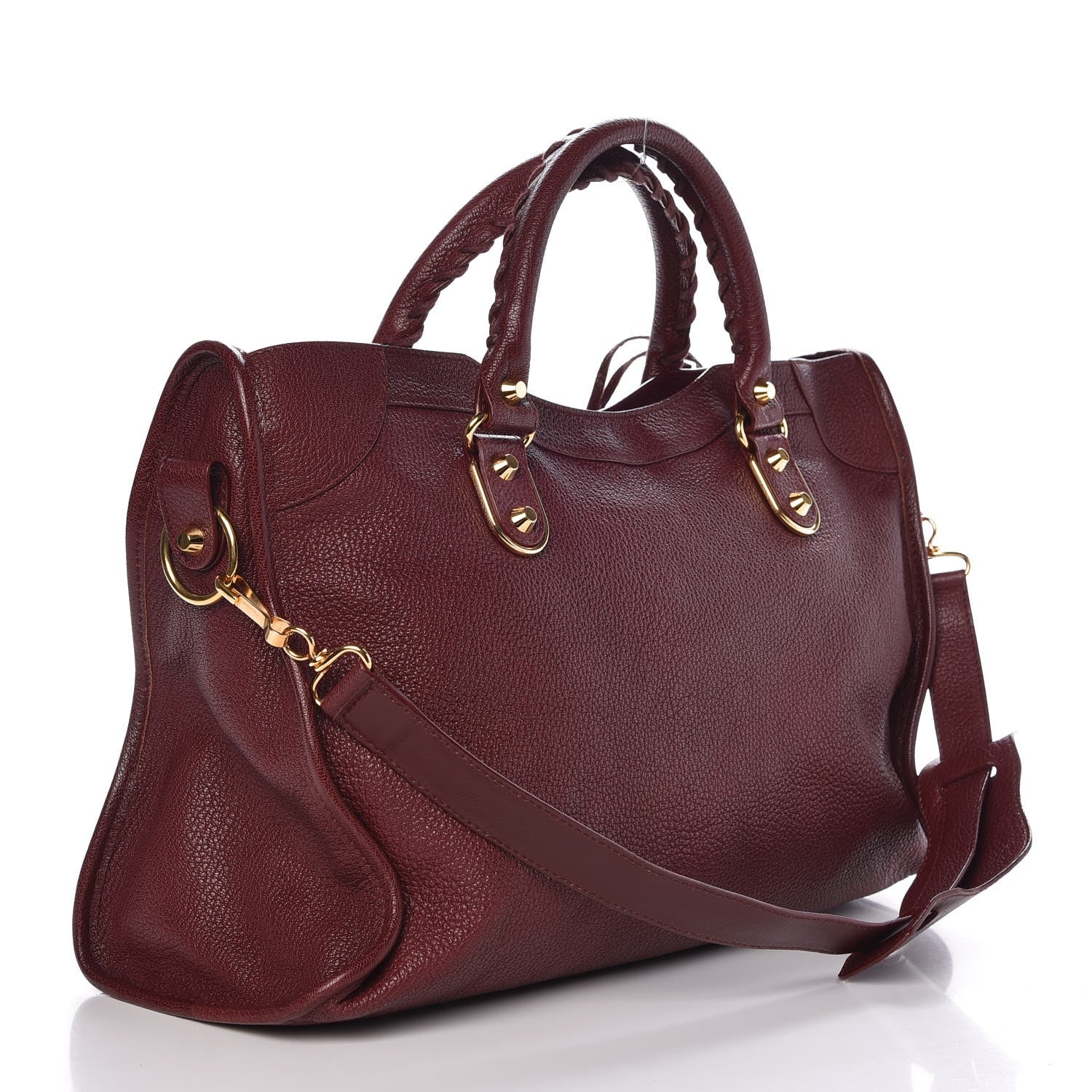 Balenciaga Chevre Gold Metallic Edge Hardware City Bordeaux 3 of 9