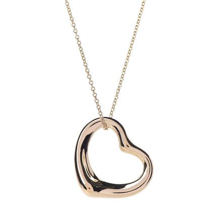 Tiffany 18K Yellow Gold 22mm Elsa Peretti Open Heart Pendant Necklace 4 of 7
