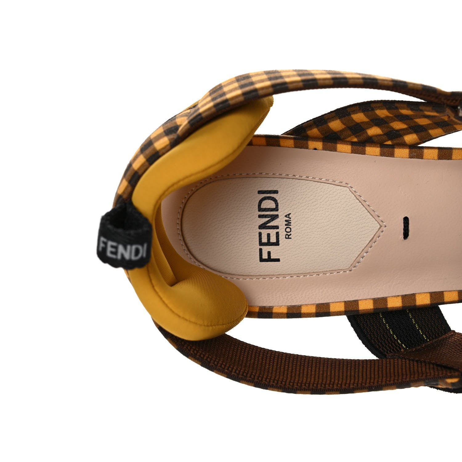 Fendi Cotton Printed Colibri 85mm Slingback Pumps 38 Moro Sunflower 8 of 9