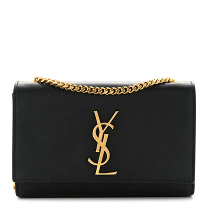 Saint Laurent Grain De Poudre Small Monogram Kate Satchel Black 1 of 13