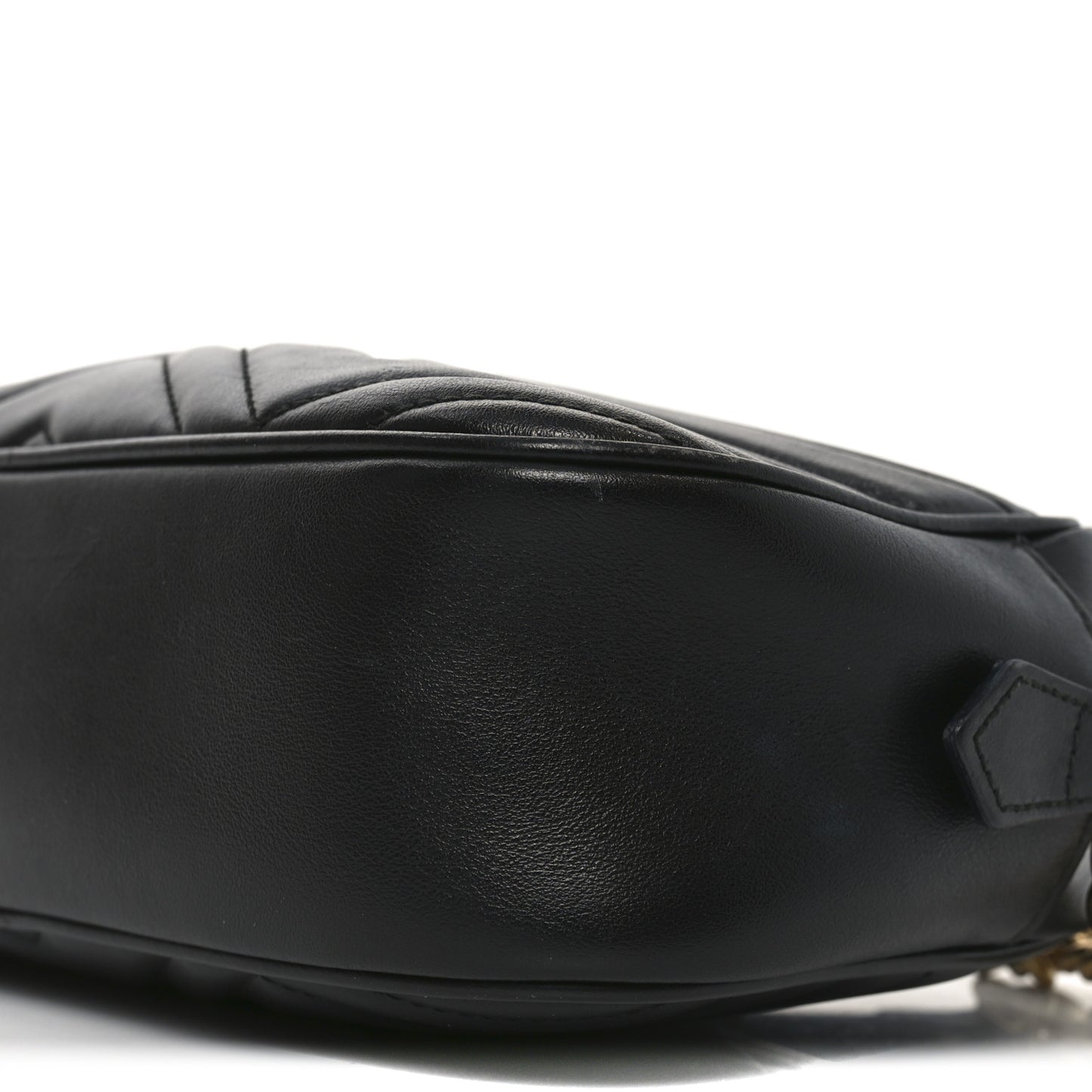 Calfskin Matelasse Small GG Marmont Chain Shoulder Bag Black