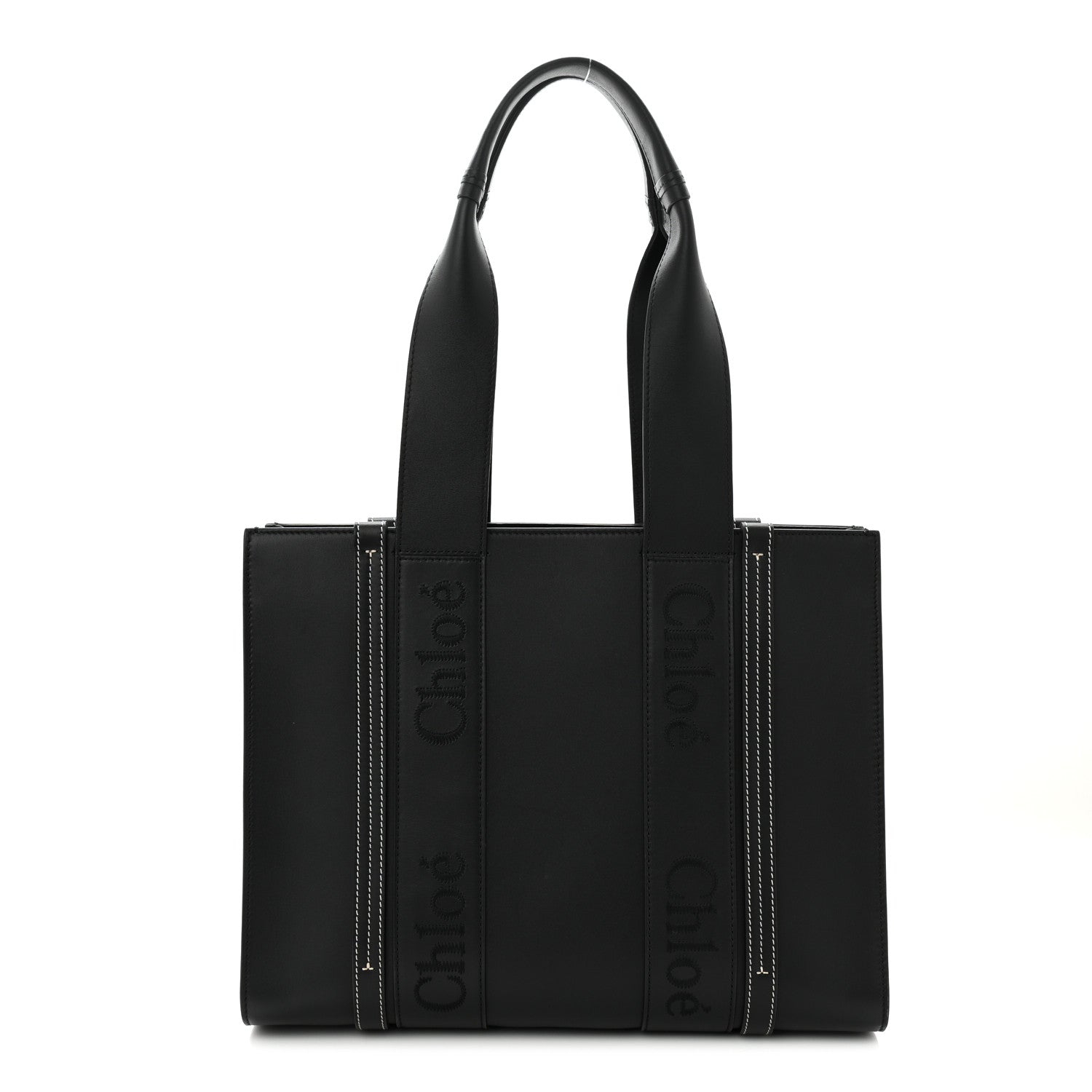 Chloe Calfskin Medium Woody Tote Black 1 of 10