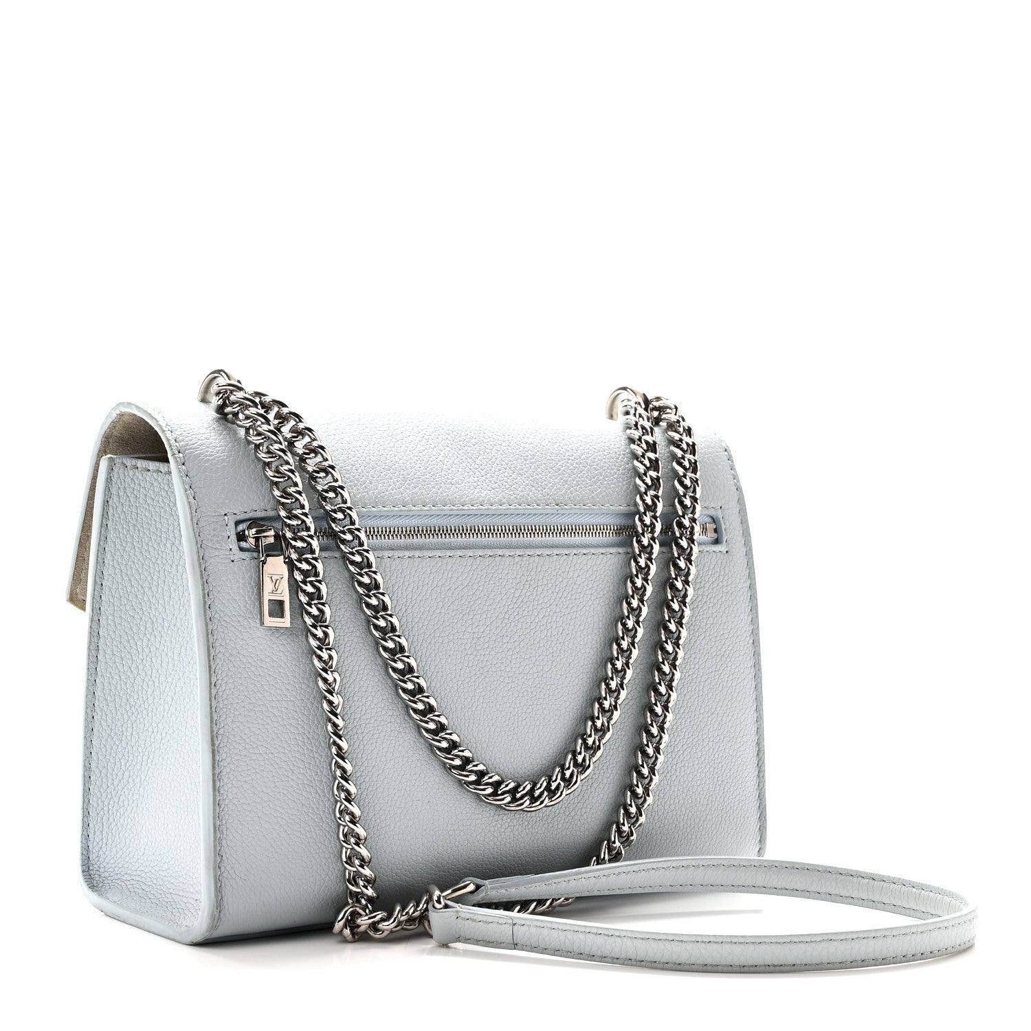 Louis Vuitton Soft Calfskin Mylockme Chain Bag BB Olympe Blue 3 of 9