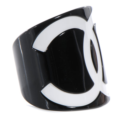 Chanel Resin CC Cuff Black White 3 of 4