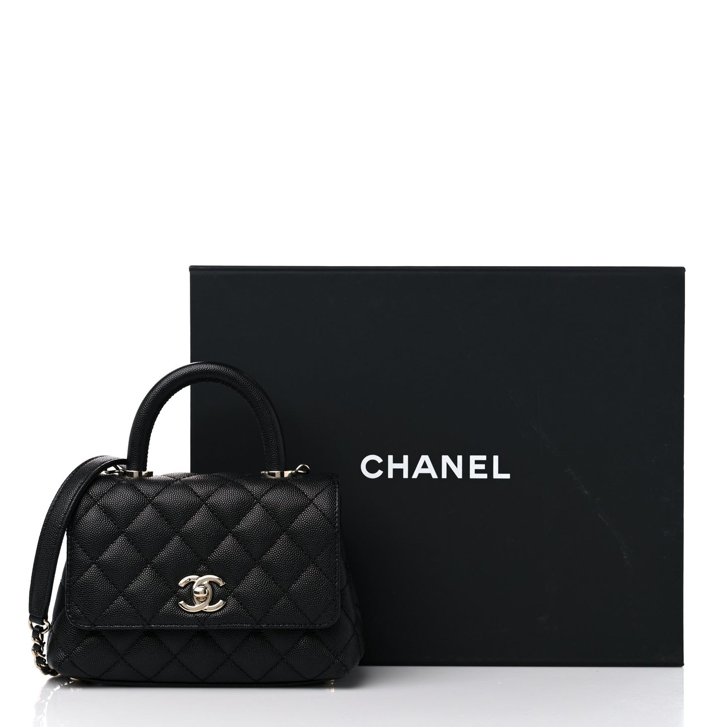 Caviar Quilted Extra Mini Coco Handle Flap Black
