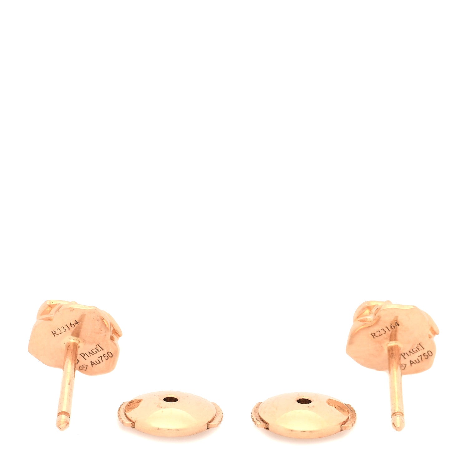 Piaget 18K Rose Gold Diamond Rose Earrings 3 of 5