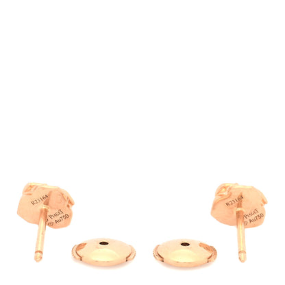 Piaget 18K Rose Gold Diamond Rose Earrings 3 of 5