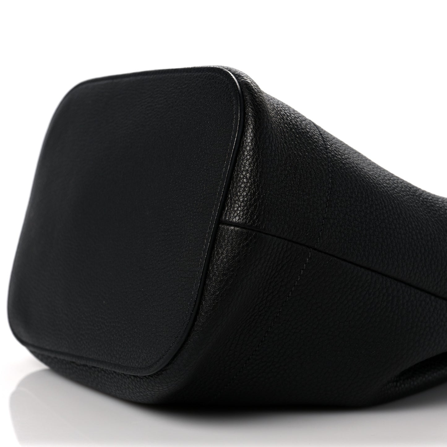 Vitello Daino Drawstring Bucket Black