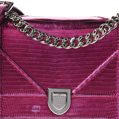 Christian Dior Metallic Lizard Small Diorama Flap Bag Fuchsia 12 of 12