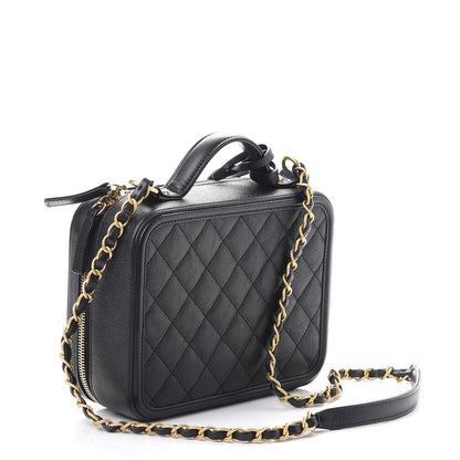 Chanel Caviar Quilted Medium CC Filigree Vanity Case Black 4 of 9