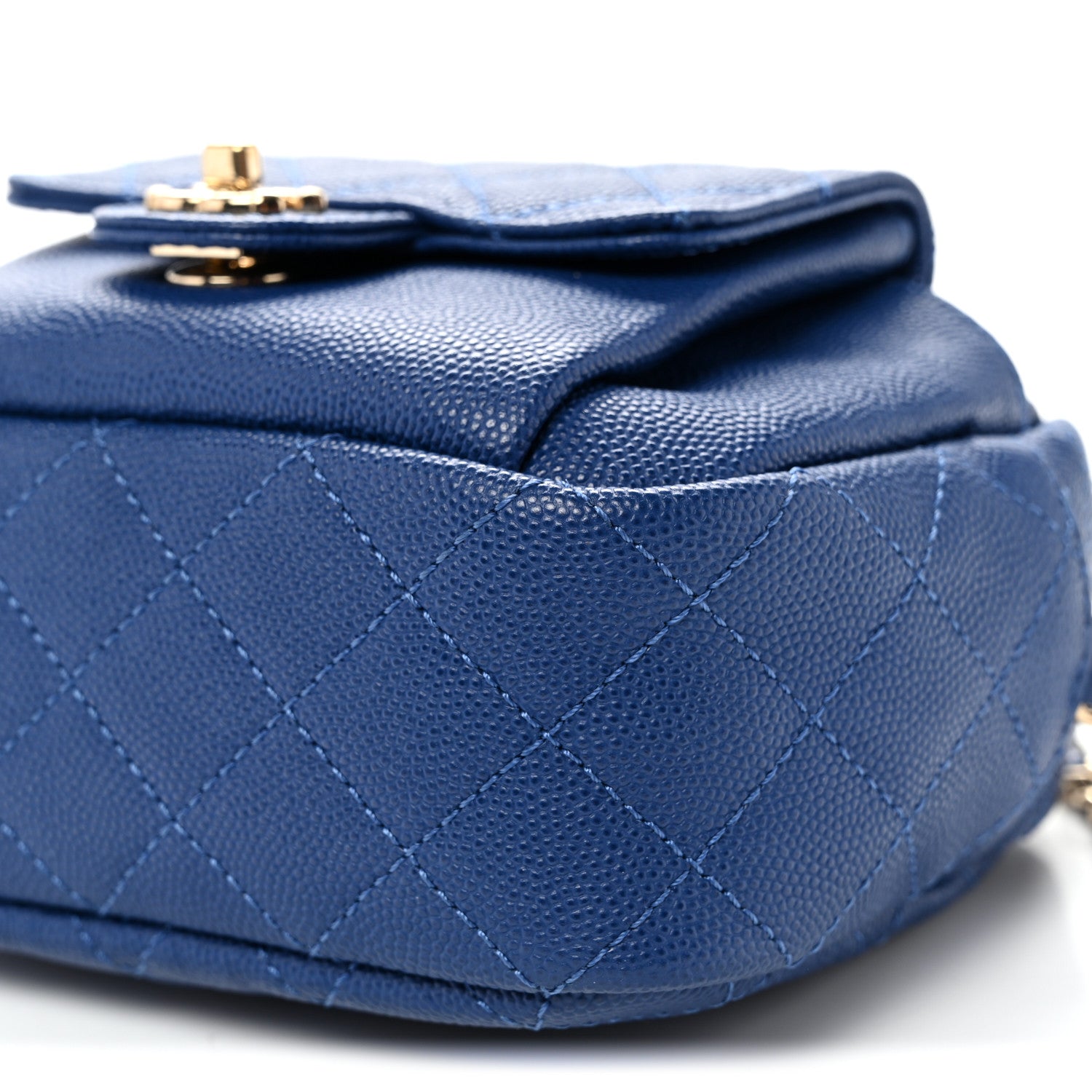 Chanel Caviar Quilted CC Day Camera Case Blue 10 of 10