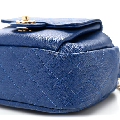 Chanel Caviar Quilted CC Day Camera Case Blue 10 of 10