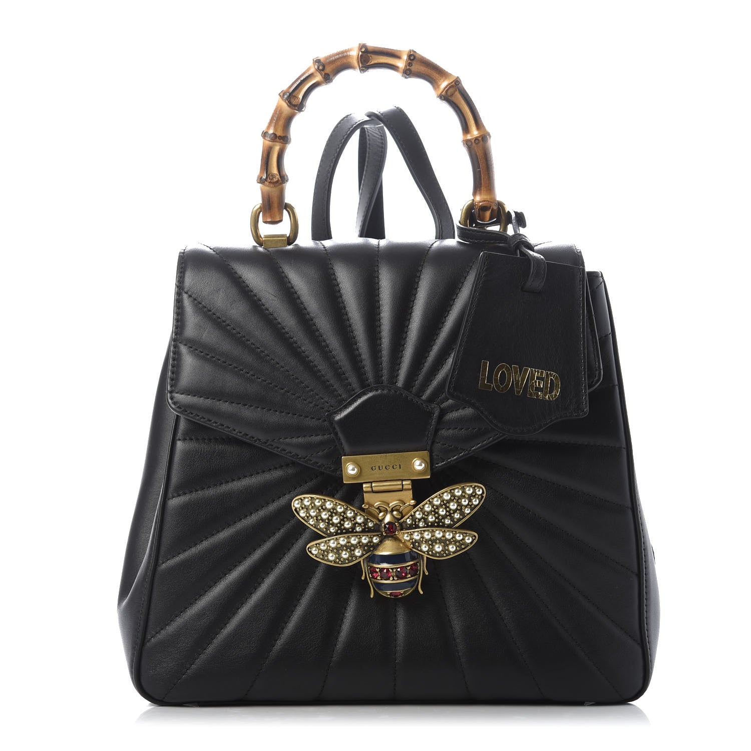 Gucci Calfskin Bamboo Trapuntata Queen Margaret Backpack Black 1 of 8