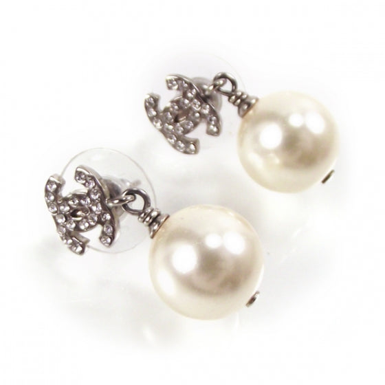 Pearl CC Logo Earrings