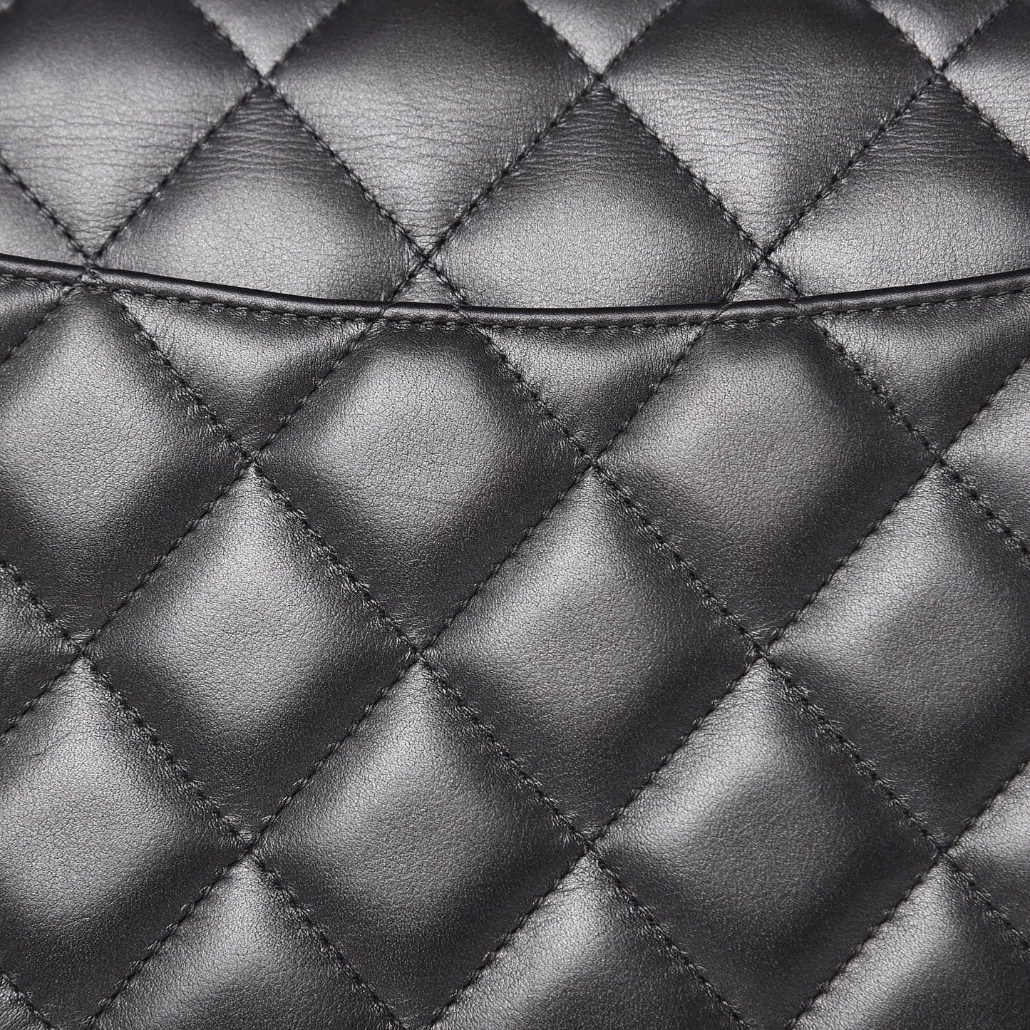 Metallic Lambskin Quilted Jumbo Double Flap Pewter