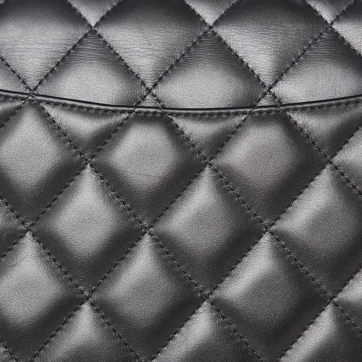 Chanel Metallic Lambskin Quilted Jumbo Double Flap Pewter 11 of 15