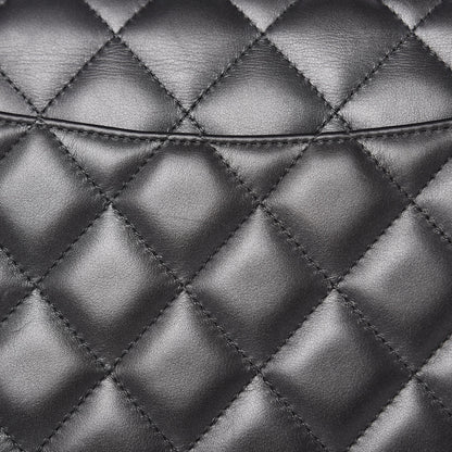 Chanel Metallic Lambskin Quilted Jumbo Double Flap Pewter 11 of 15