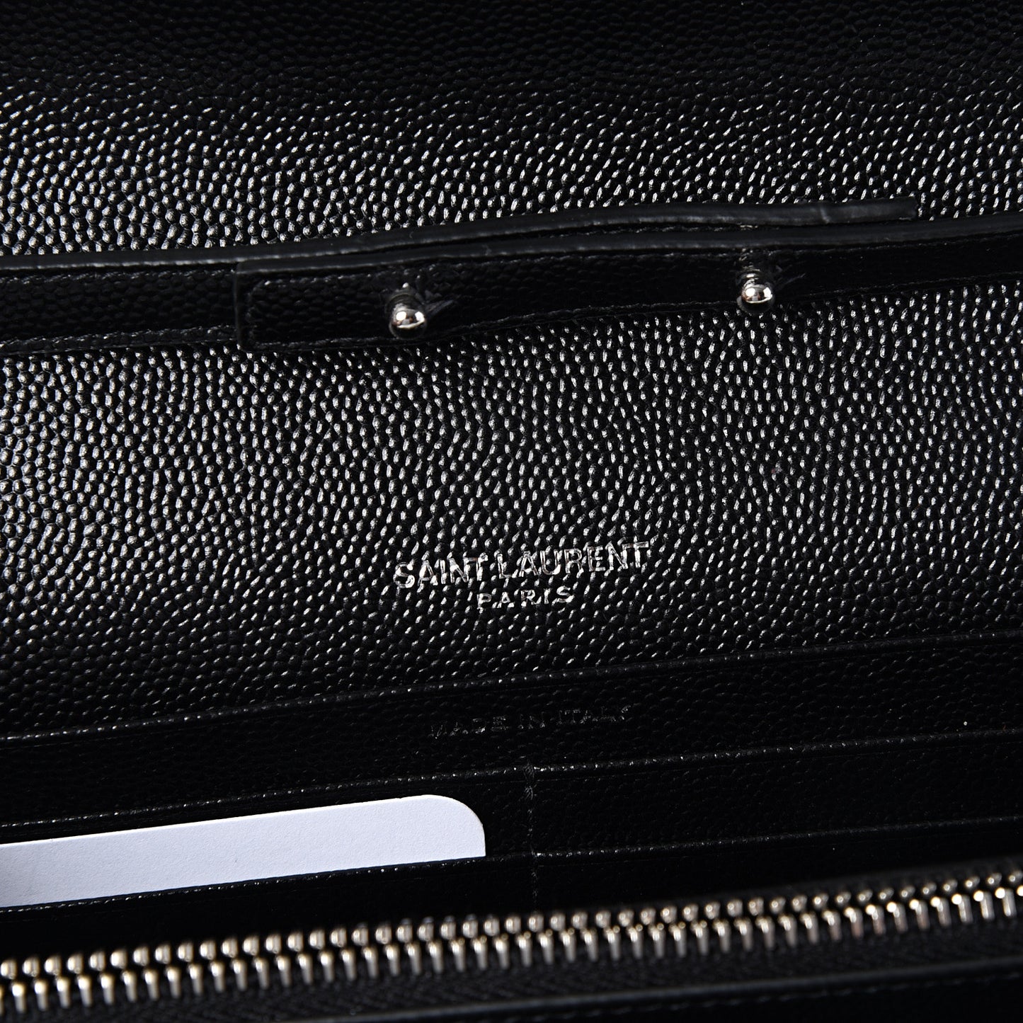 Grain De Poudre Matelasse Bi-Color Chevron Monogram Chain Wallet White Black