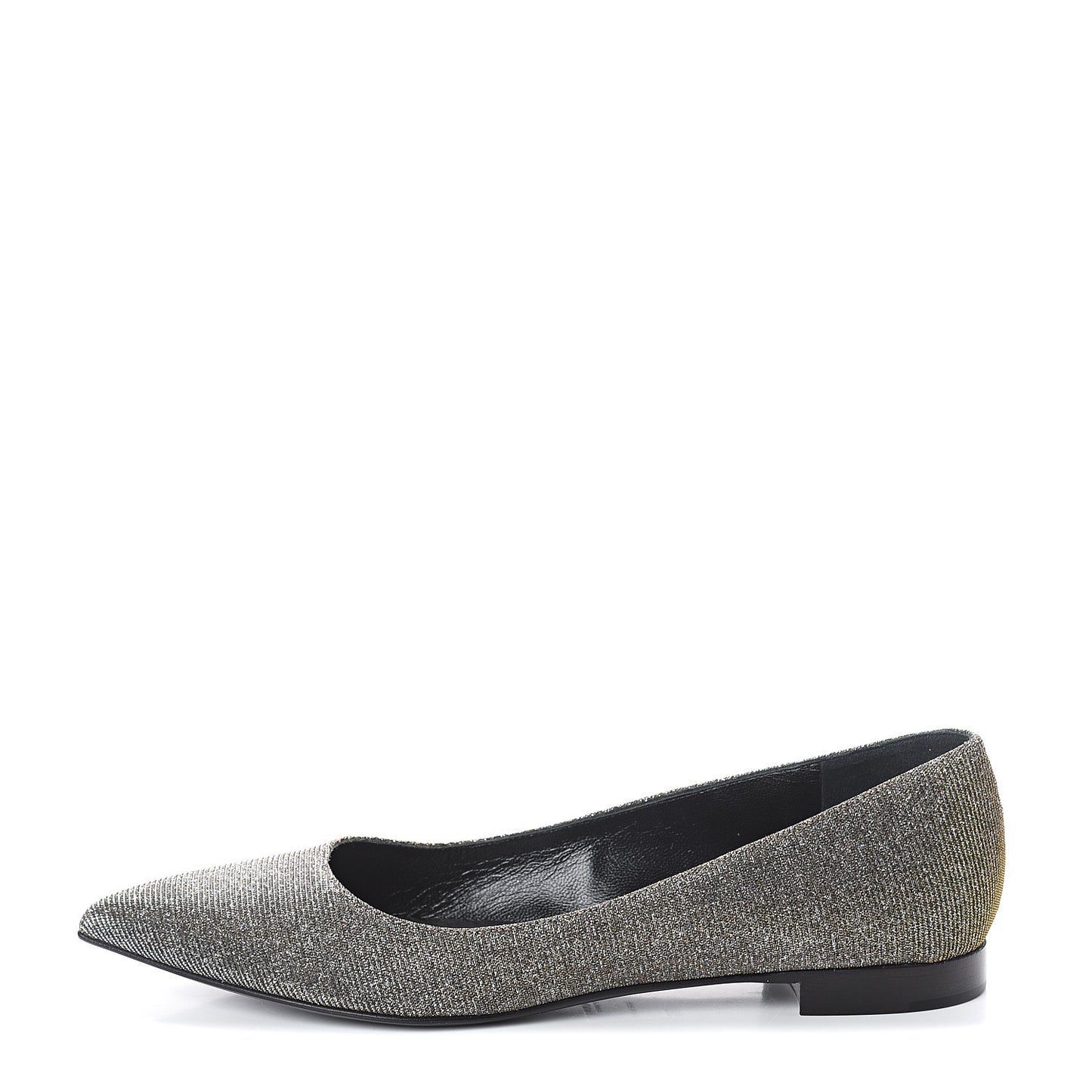 Metallic Sparkle Fabric Paris Ballet Flat 38 Silver Gold