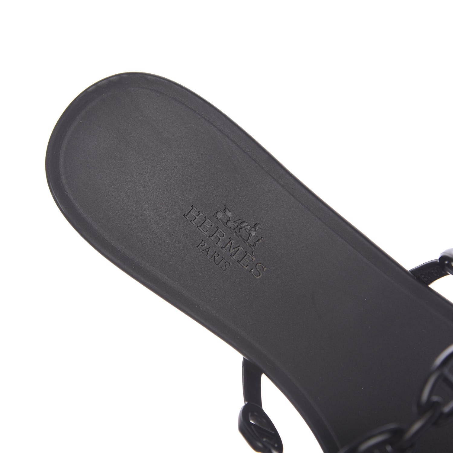 Hermes Rubber Chaine d'Ancre Rivage Sandals 38 Black 9 of 10