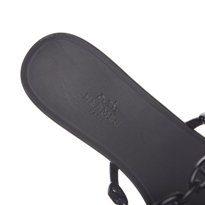 Hermes Rubber Chaine d'Ancre Rivage Sandals 38 Black 9 of 10