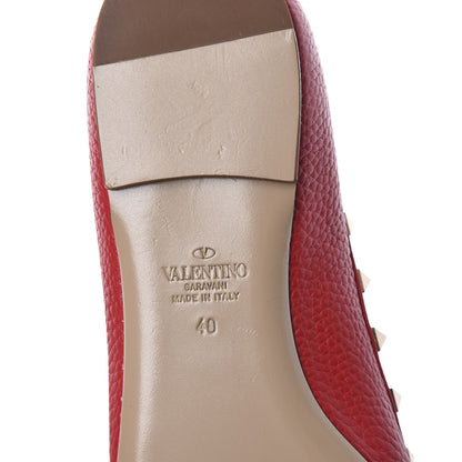 Valentino Garavani Pebbled Calfskin Rockstud Ballerina Flats 40 Rock Pink 8 of 12