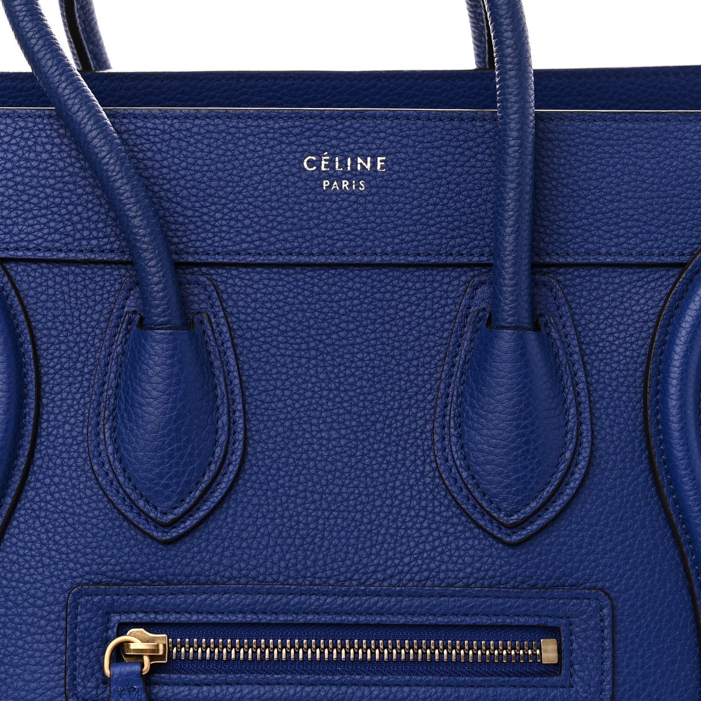 Drummed Calfskin Micro Luggage Indigo