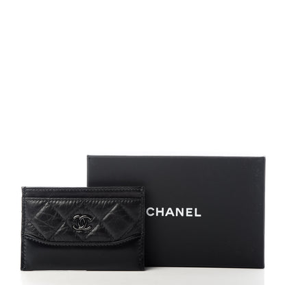 Chanel Aged Calfskin Quilted Gabrielle Card Holder Wallet So Black 9 of 9