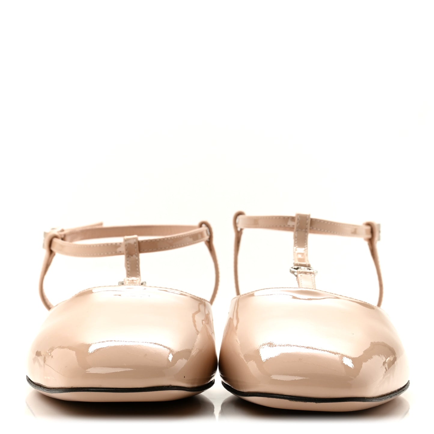 Patent Charlotte Petite GG Slingback Flats 36.5 Beige