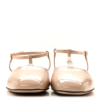 Gucci Patent Charlotte Petite GG Slingback Flats 36.5 Beige 3 of 9