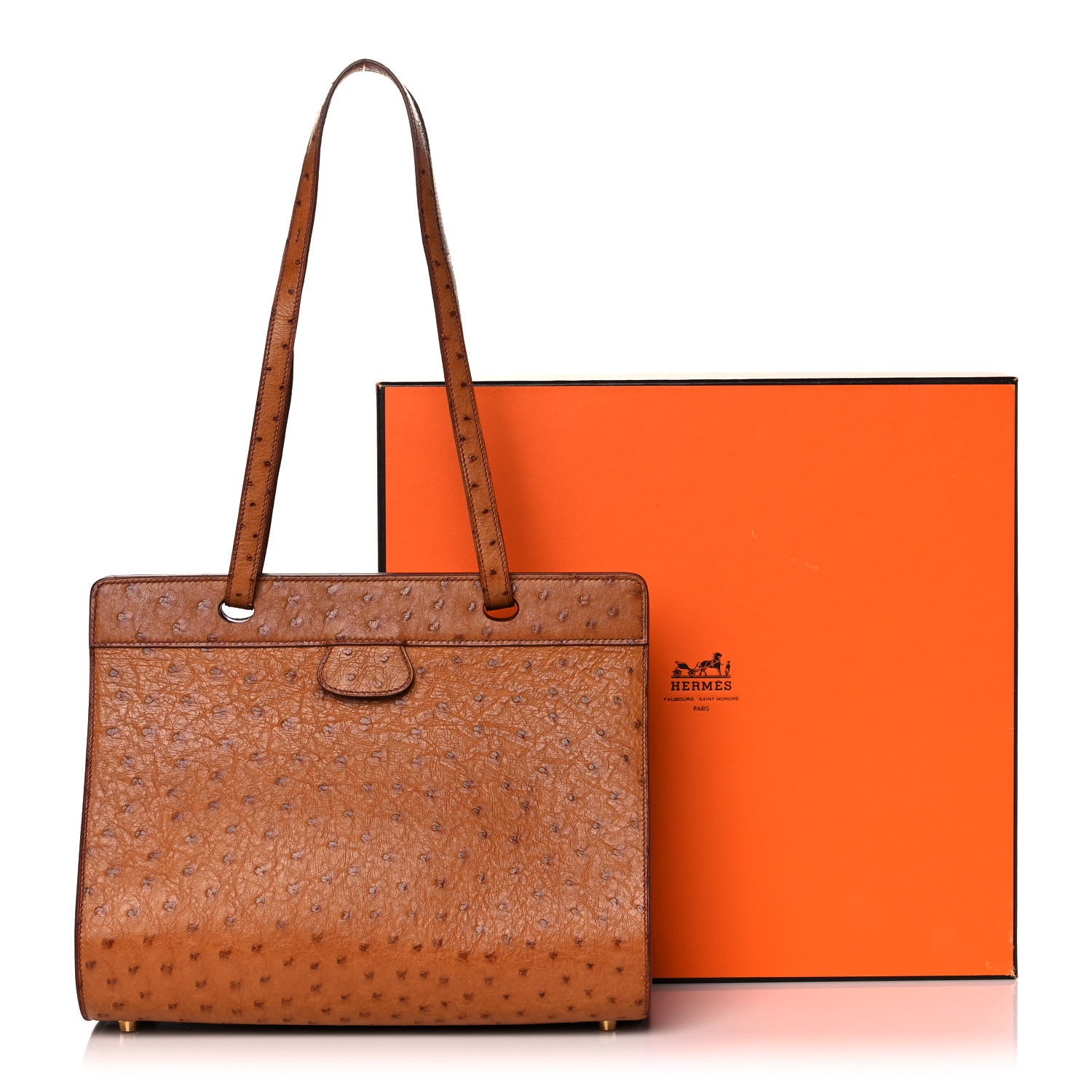 Hermes Ostrich Muzo Shoulder Bag Gold 12 of 12