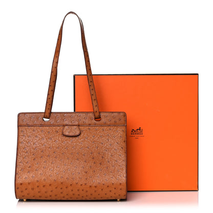 Hermes Ostrich Muzo Shoulder Bag Gold 12 of 12