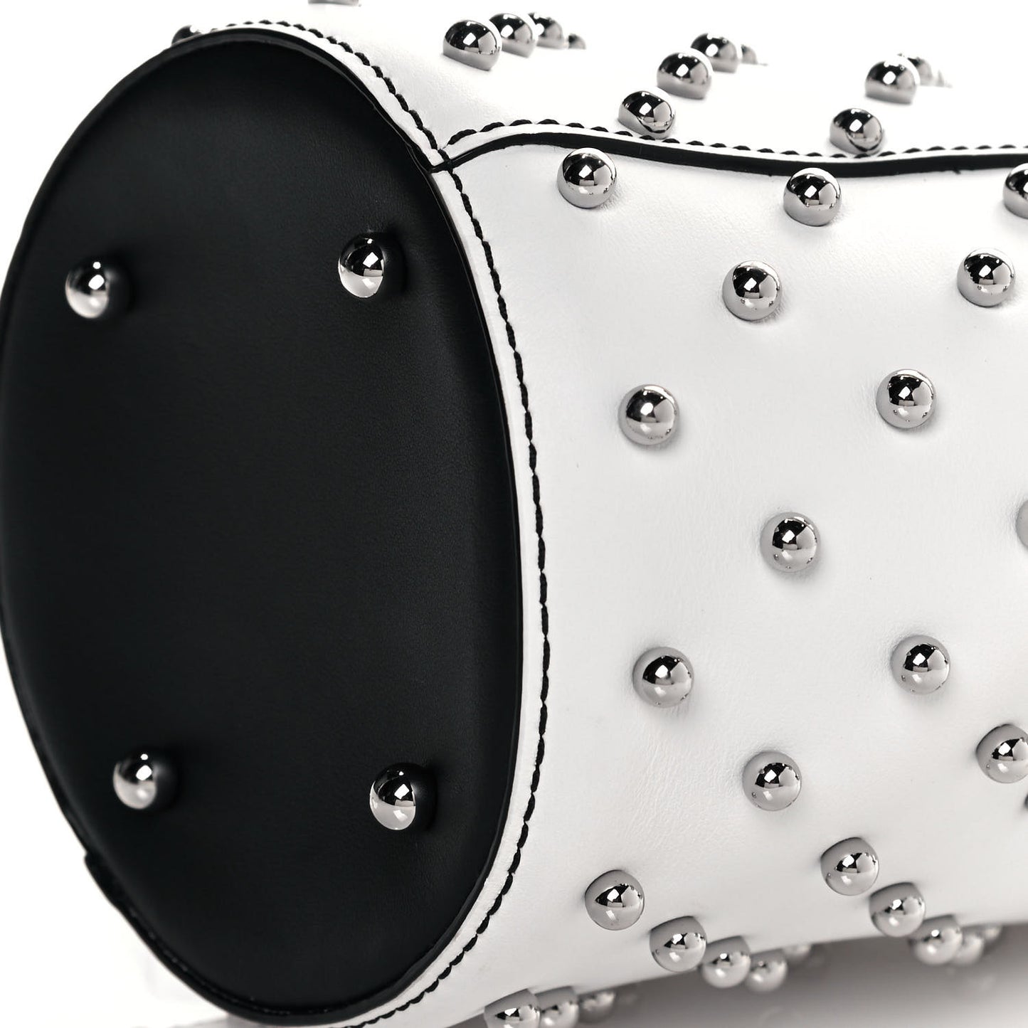 Calfskin Mini Roxy Bucket Bag White