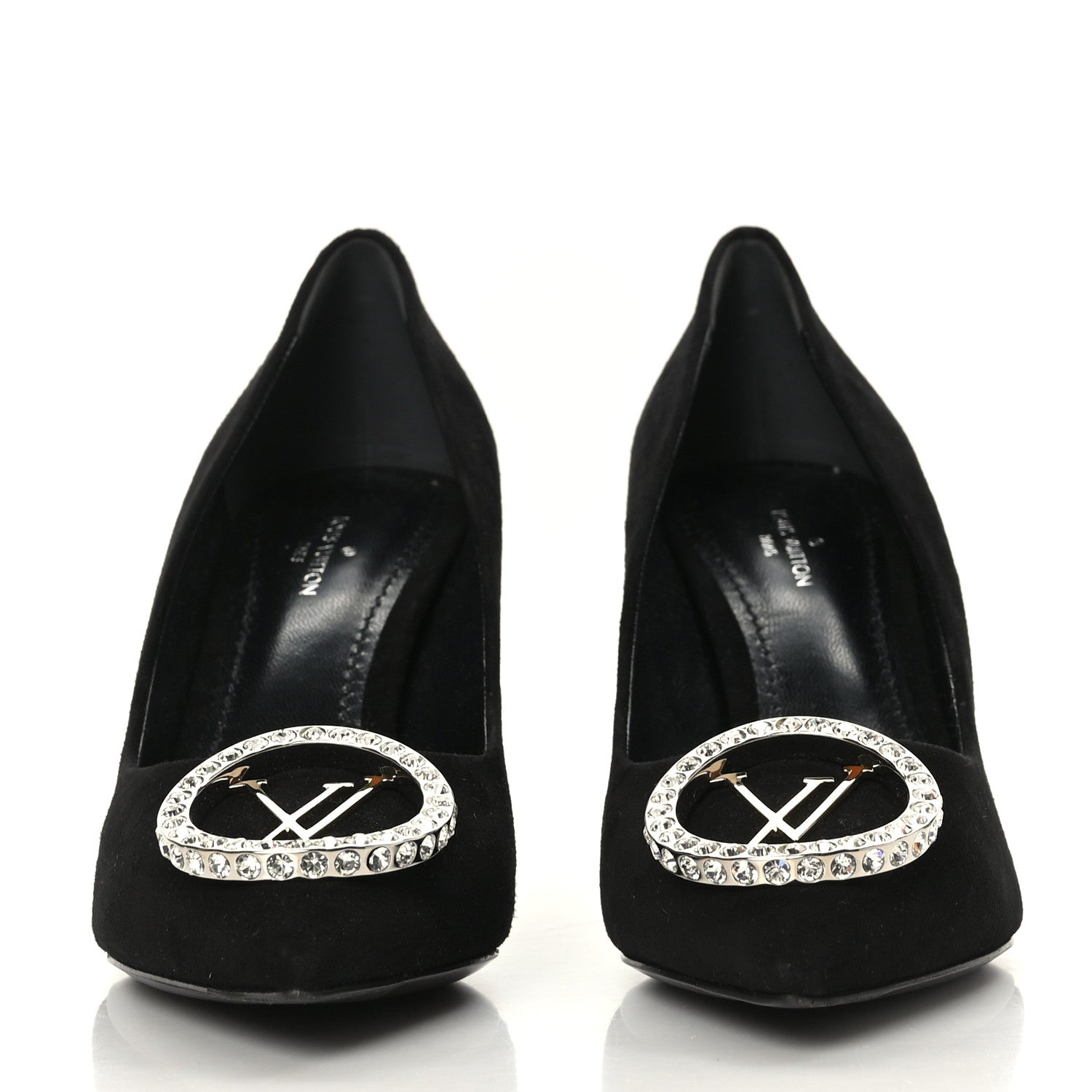 Louis Vuitton Suede Baby Goat Swarovski Crystal Madeleine Pumps 36 Black 2 of 8