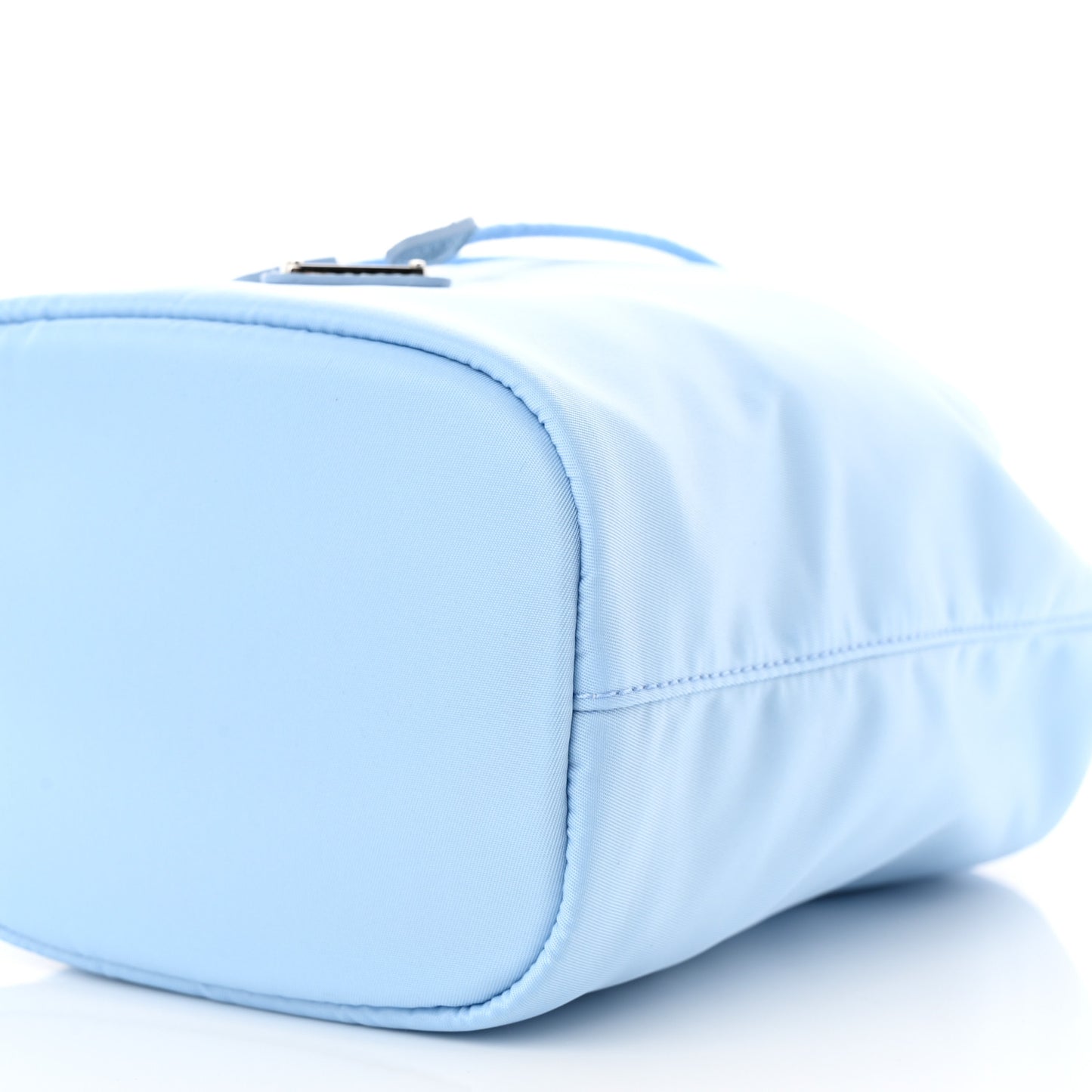 Re-Nylon Saffiano Vela Bucket Wristlet Celeste