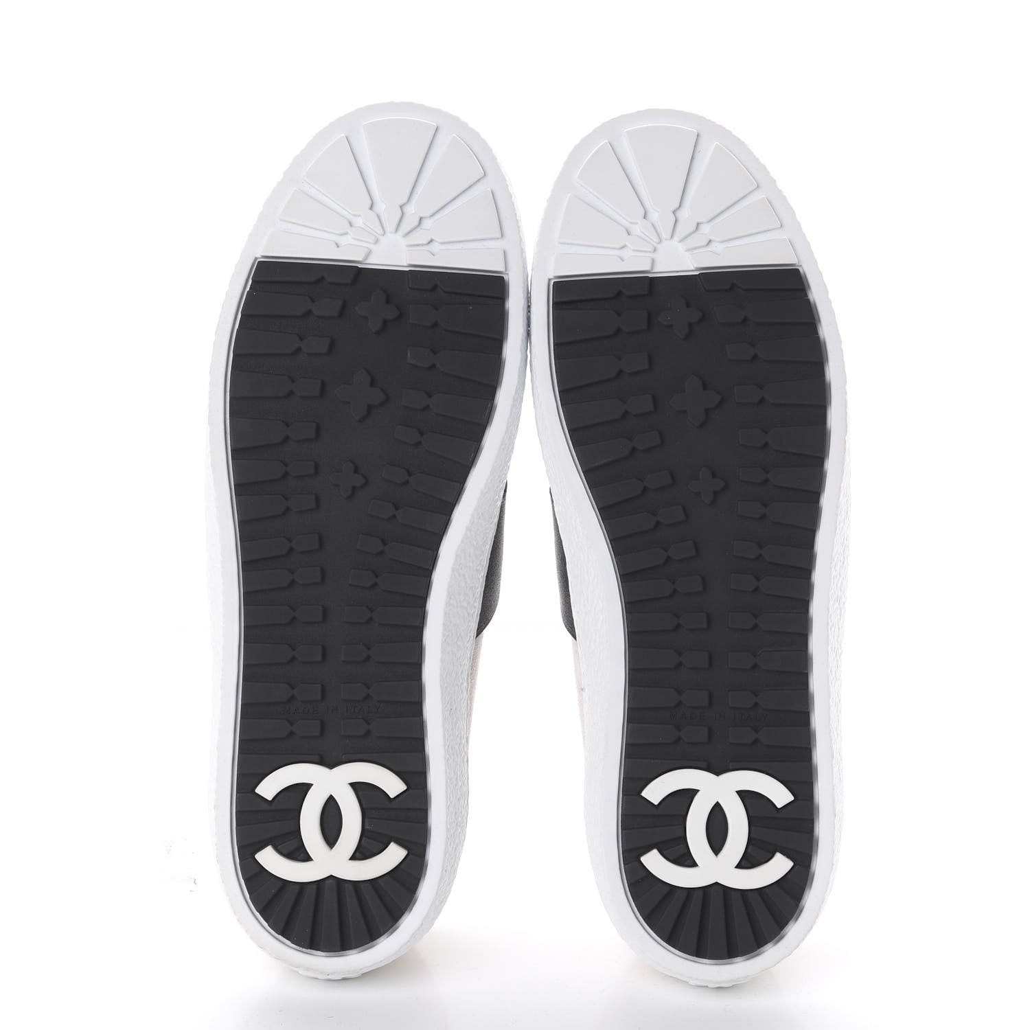 Chanel Suede Calfskin Tweed Sneakers 38.5 Black White 6 of 10