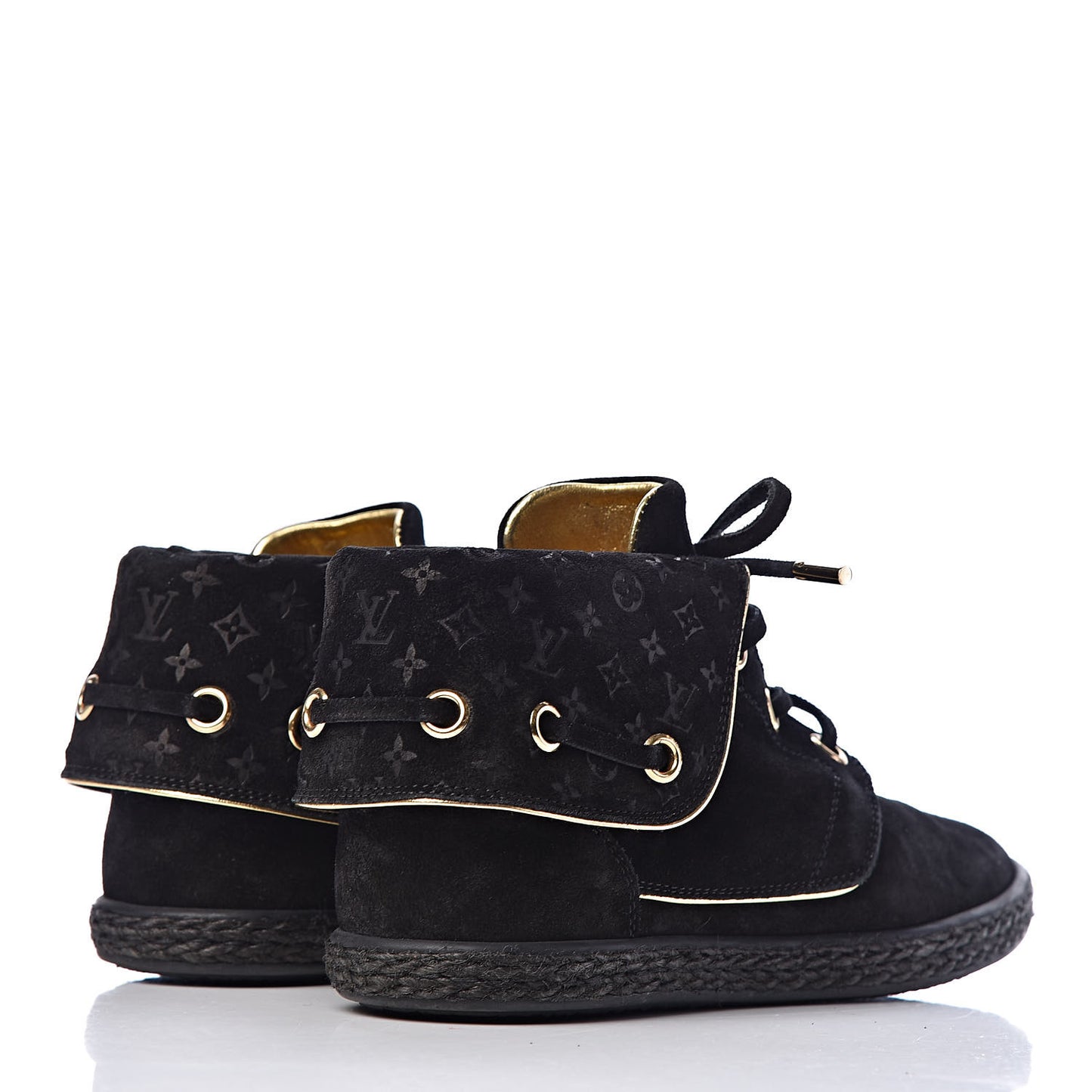 Suede Cape Sneaker Boots 36 Black