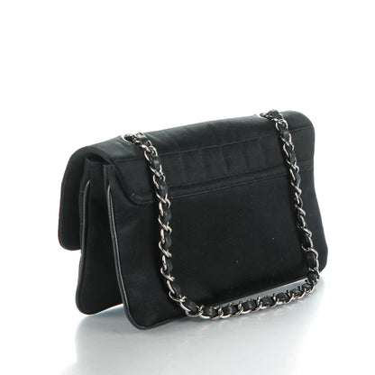Chanel Satin Chocolate Bar Quilted Small Mademoiselle Flap Black 3 of 8