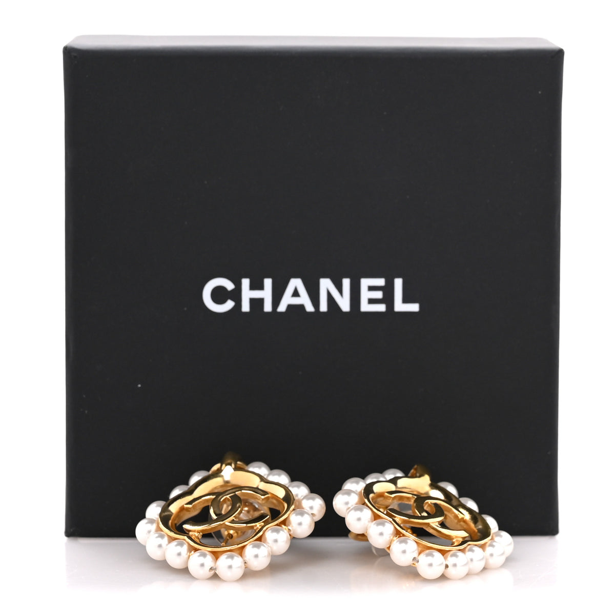 Chanel Pearl CC Drop Earrings Gold 5 of 5