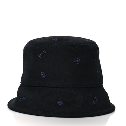 Hermes Cashmere Debbie Charms Bucket Hat 56 Black 4 of 7