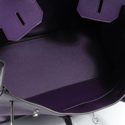 Hermes Taurillon Clemence Birkin 35 Ultraviolet 10 of 10