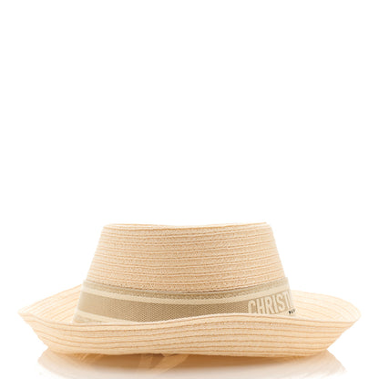 Christian Dior Straw Lage Dioresort Brim Hat 57 Beige 2 of 6