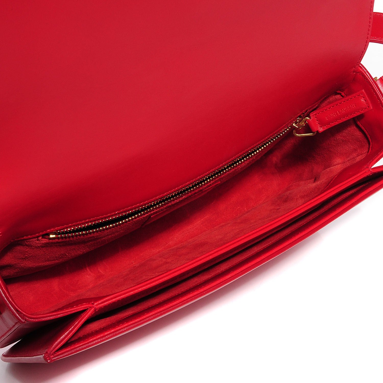 Saint Laurent Smooth Calfskin Classic Medium Monogram Universite Bag Red 5 of 10