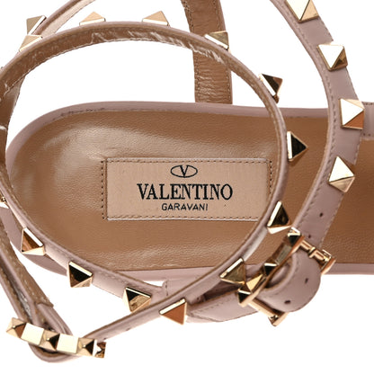 Valentino Garavani Calfskin Rockstud Ankle T-Strap Flat Sandals 39.5 Water Rose 6 of 9