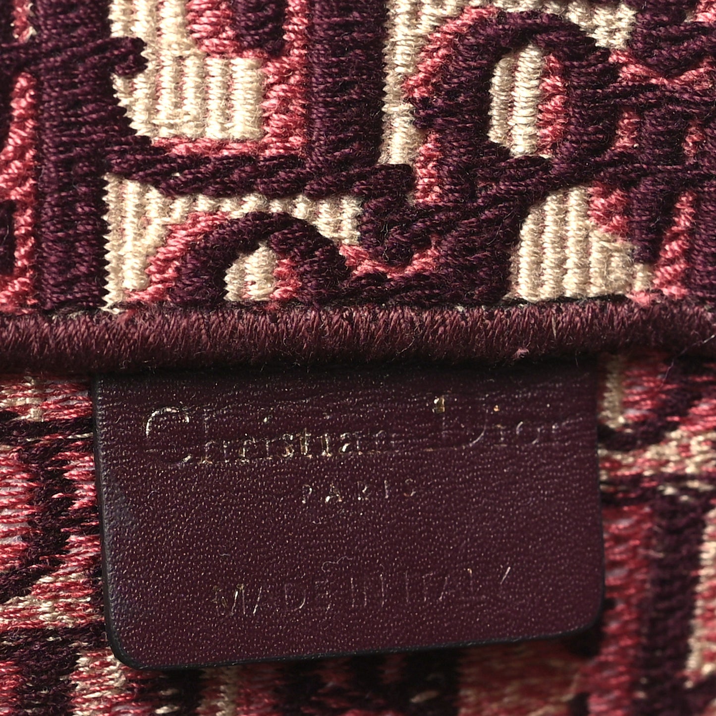 Oblique Medium Book Tote Burgundy Multicolor