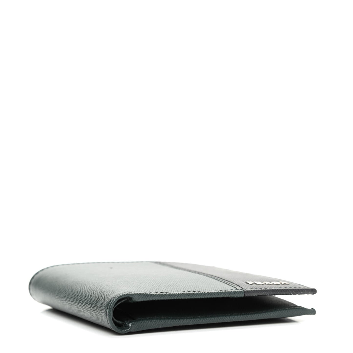 Saffiano Bi-Color Bi-Fold Wallet Smeraldo Black