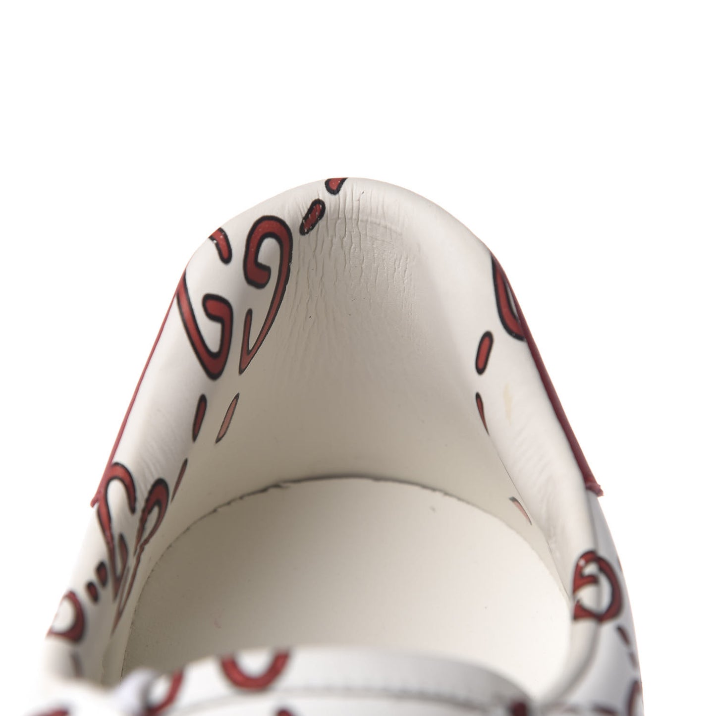 Calfskin GucciGhost Print Mens Ace Sneakers 11 White Hibiscus Red